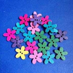 美術(shù)材料類彩色花形紐扣